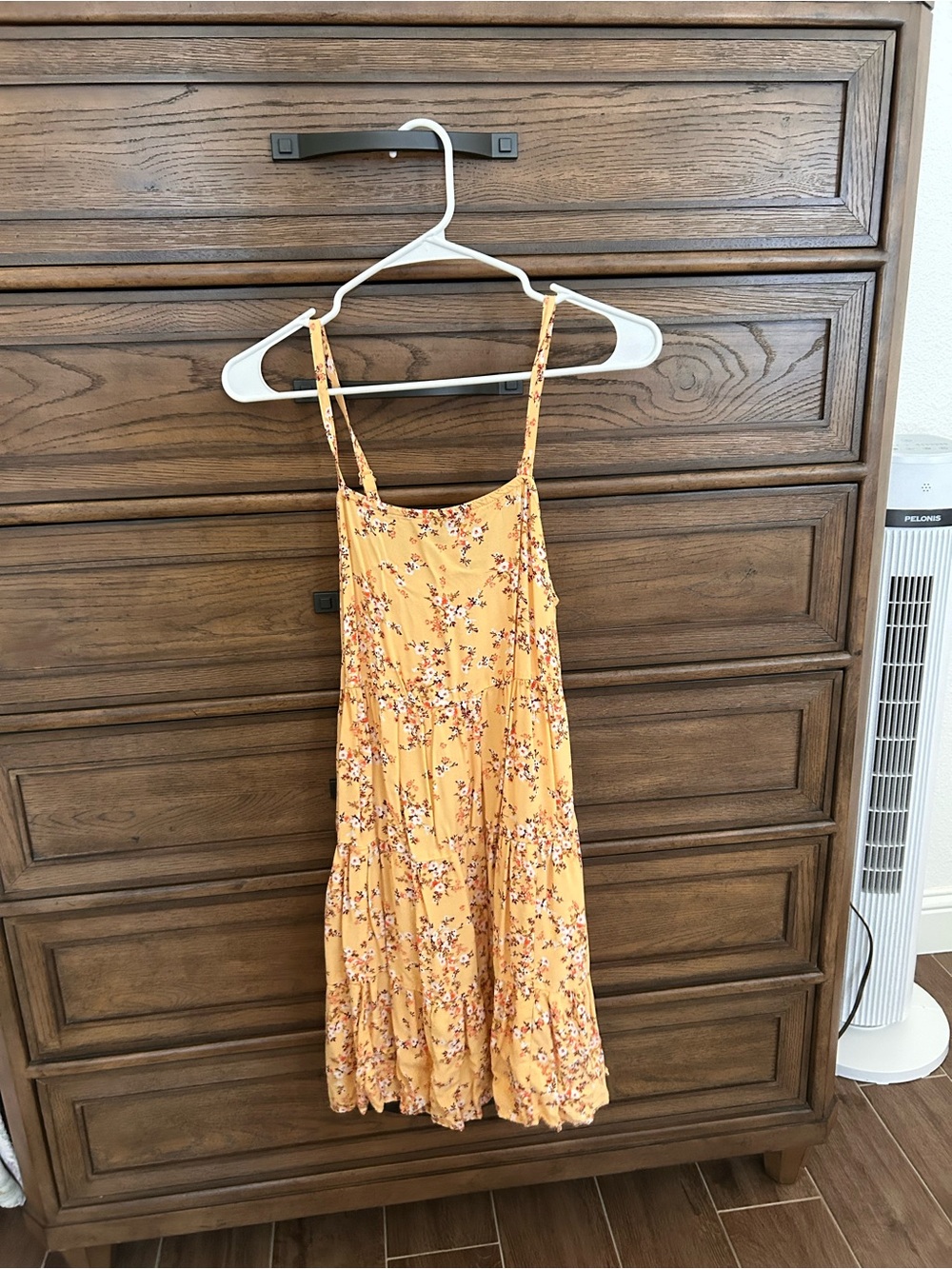 Old Navy Yellow Floral Tiered Mini Dress